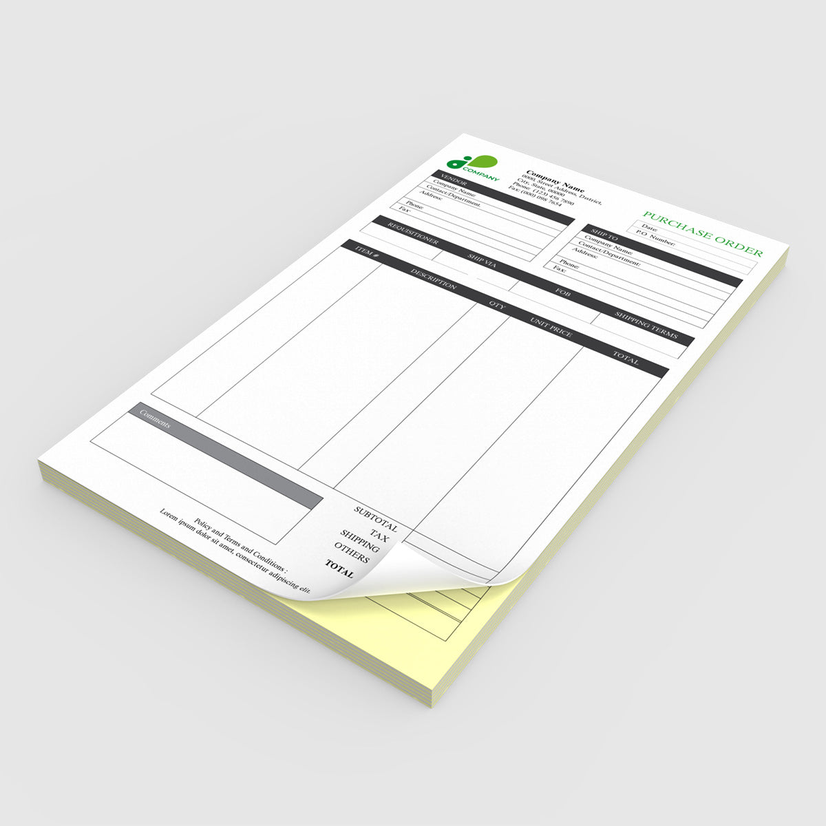 NCR Forms (2-part with Variable Numbering)