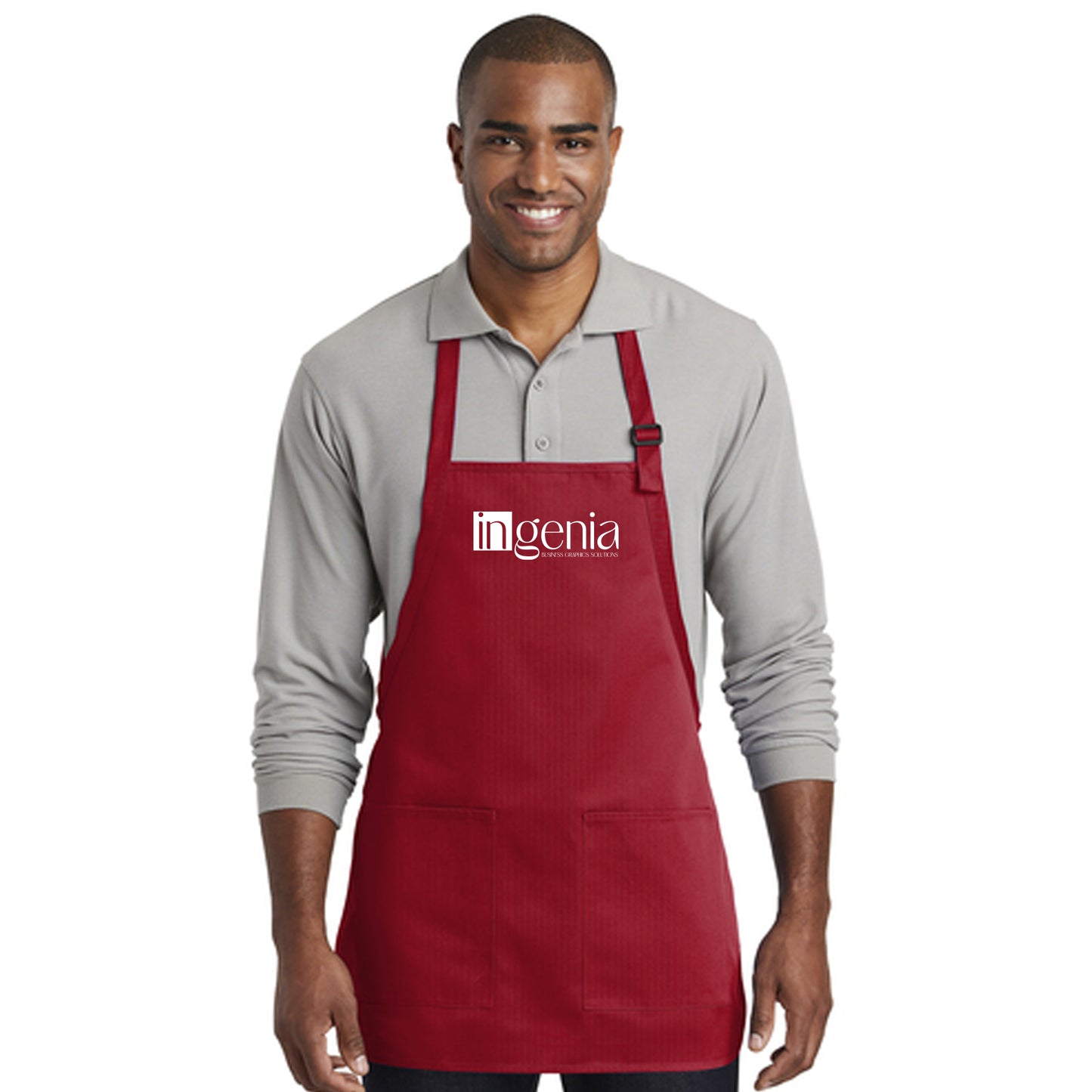 Medium-Length Two-Pocket Bib Aprons Port Authority (Pack 6)