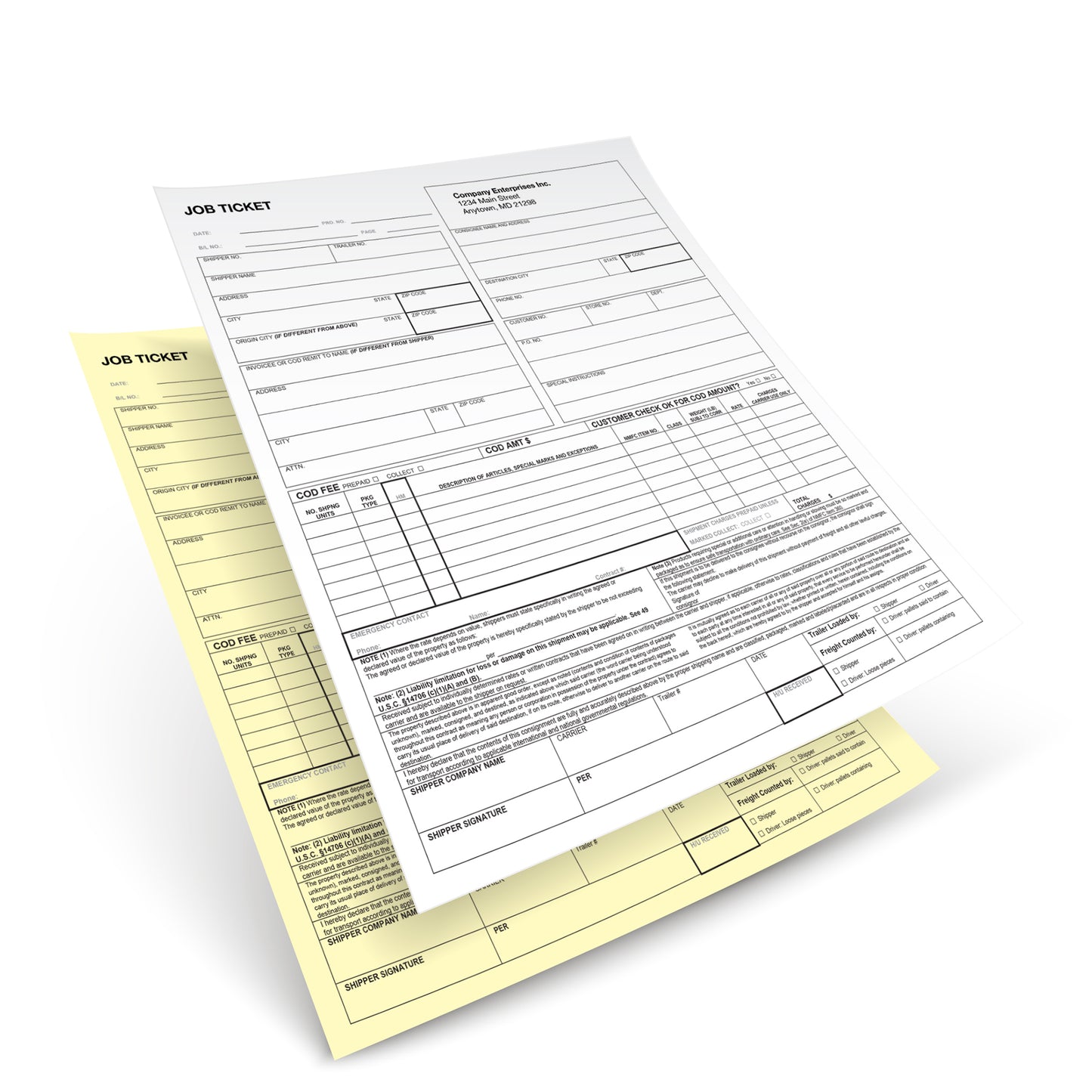 NCR Forms (2-part with Variable Numbering)