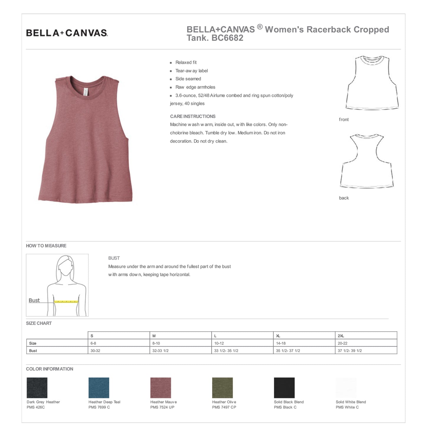 Camiseta sin mangas corta con espalda cruzada Bella Canvas con DTF