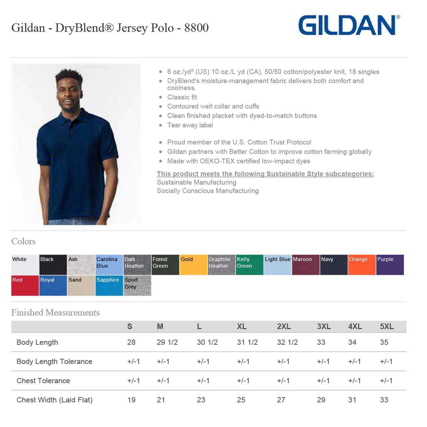 Dry Blend Polo Gildan (with Embroidery)