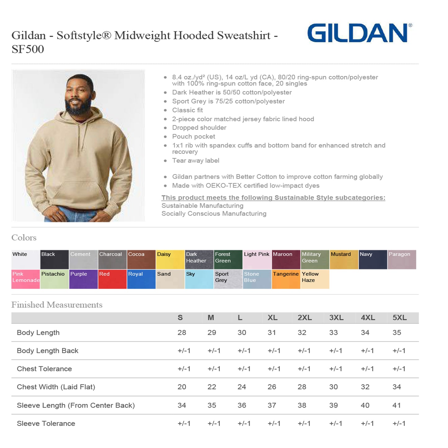 Hooded sweatshirt Gildan Sofstyle printed