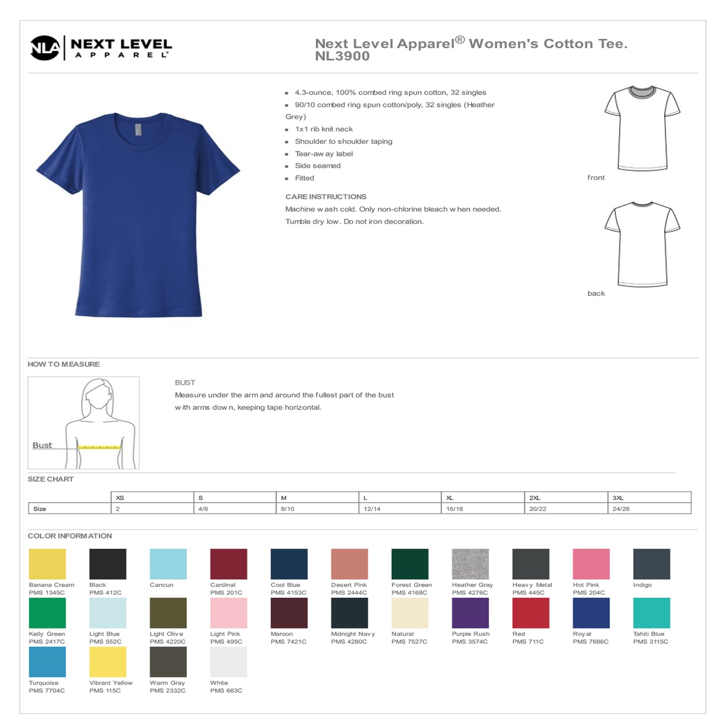 Cotton Tee Next Level to Work