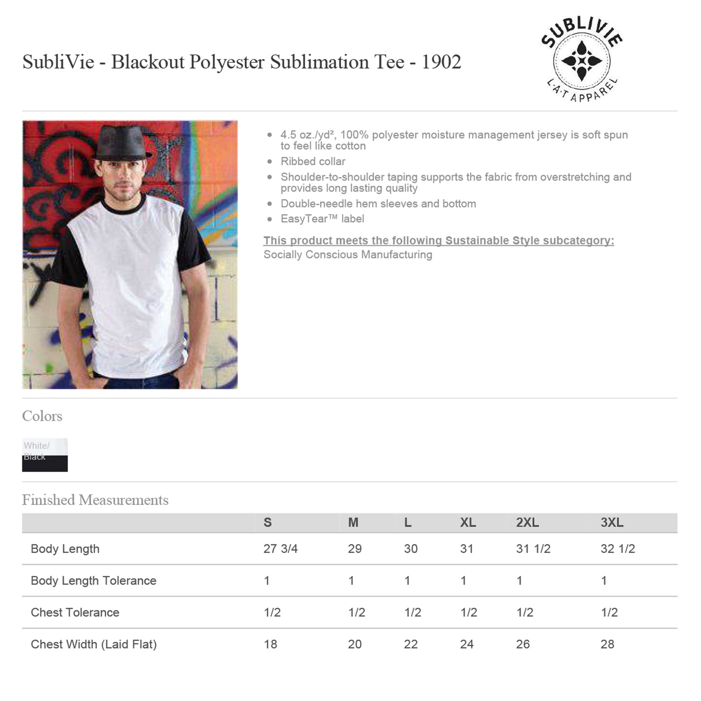 Full Over front Sublimation Tee to work