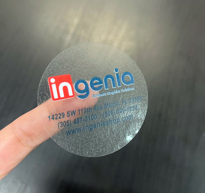 Clear Stickers + White Ink (Circle or Square by Sheet)