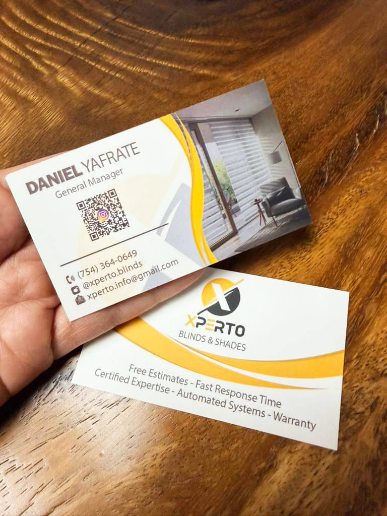 Tarjetas de presentación premium laminadas con seda