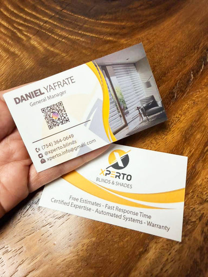 Tarjetas de presentación premium laminadas con seda