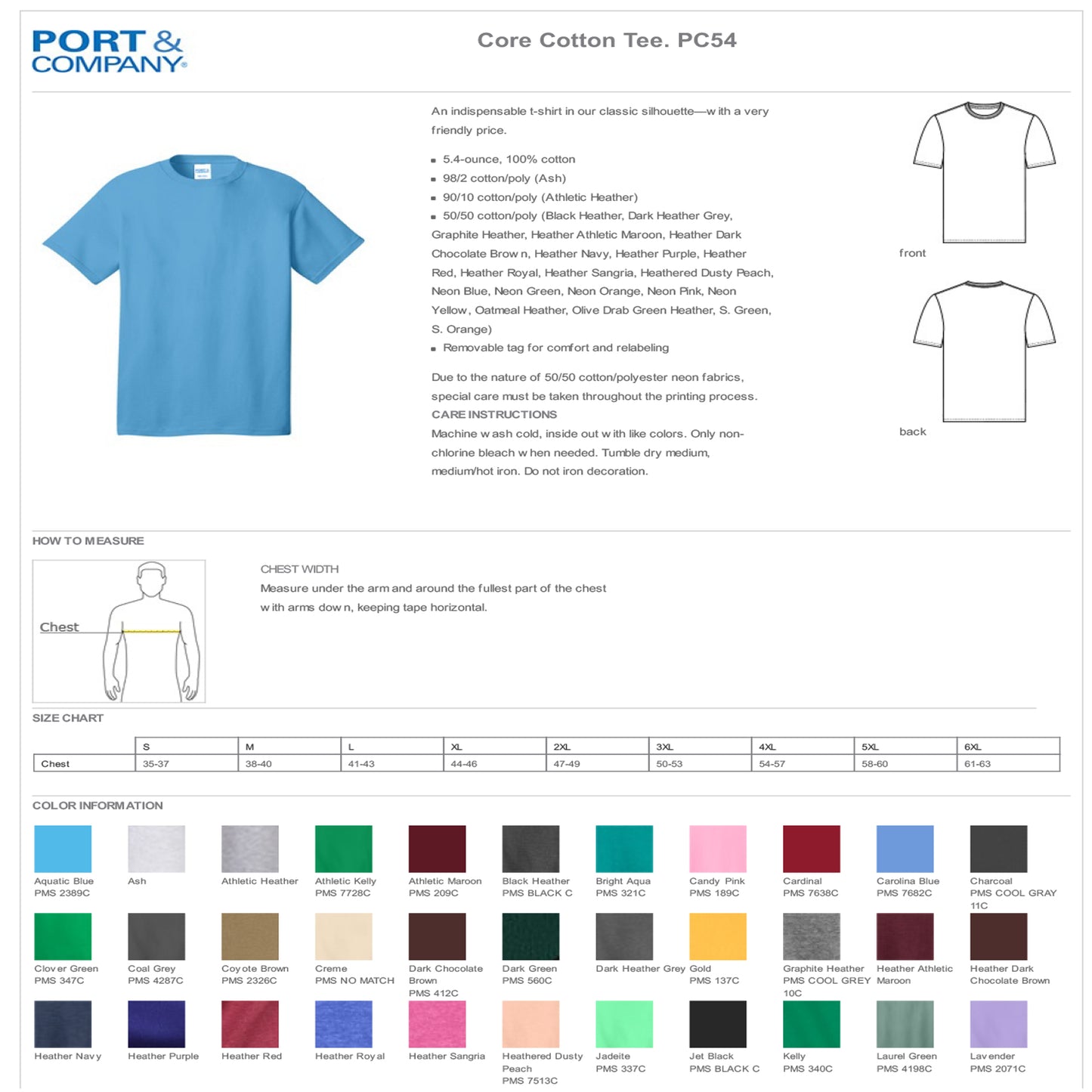 Core Cotton Tee Port & Company to Work