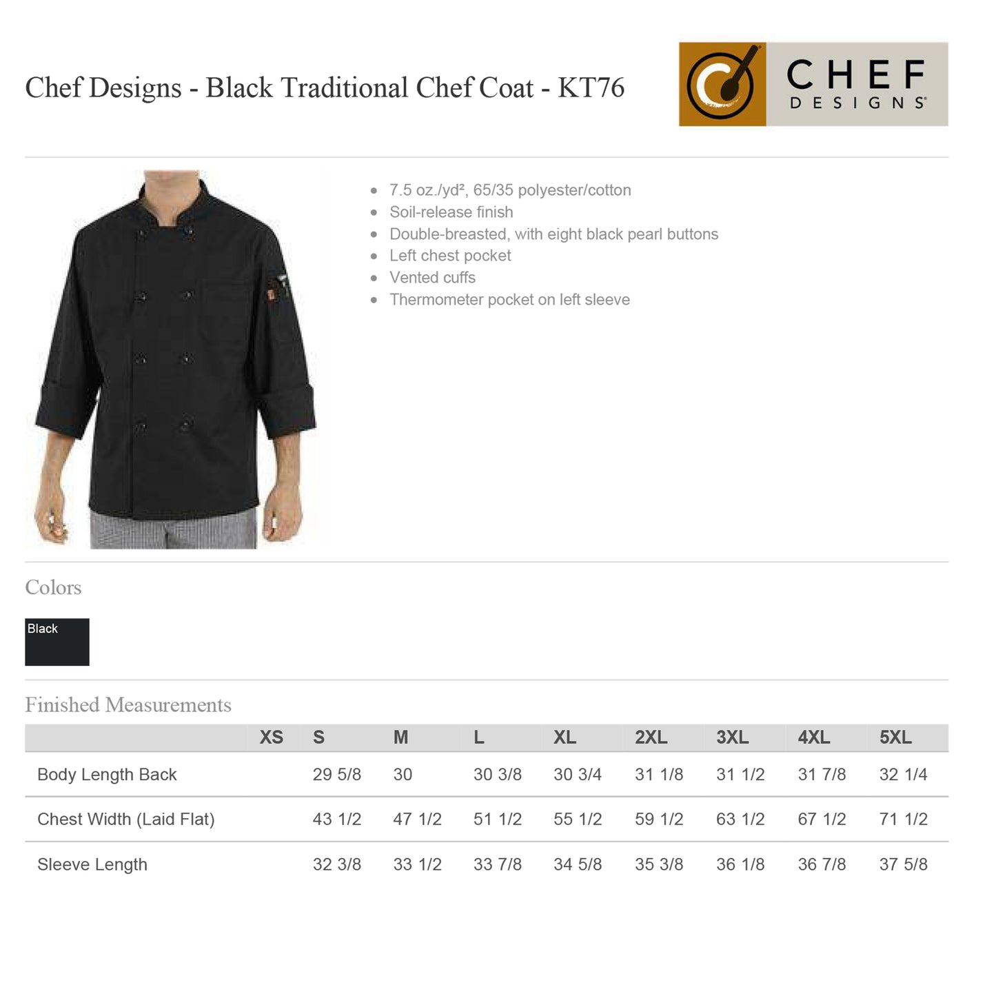 Chef Coat by Chef design (with embroidery)