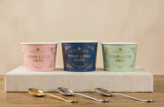 Foil-Stamped Logo Ice Cream Paper Cups
