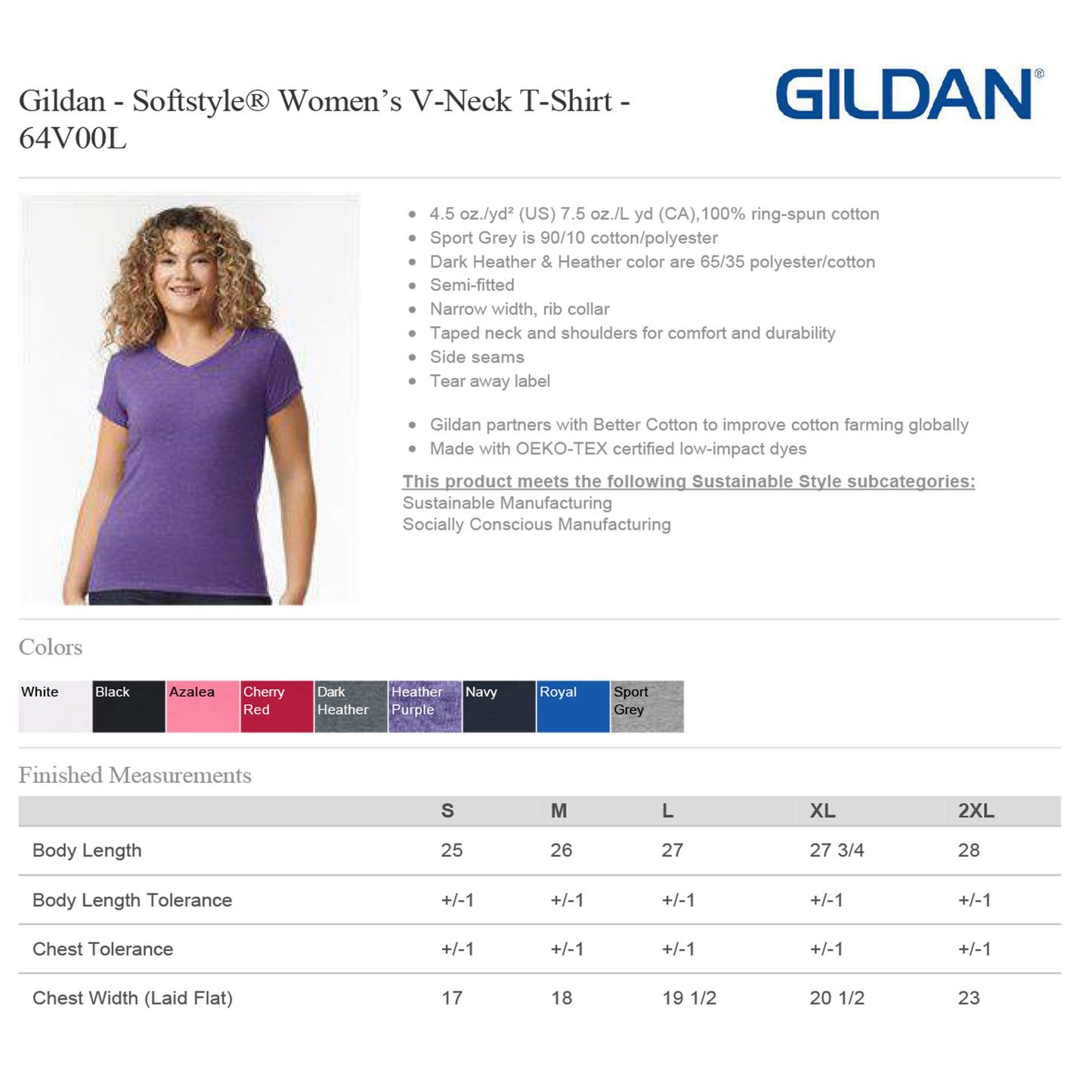 Soft Cotton Tee Gildan V-neck to Work