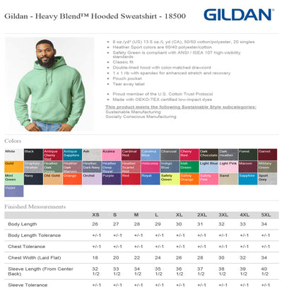 Hooded sweatshirt Gildan Heavy Blend printed