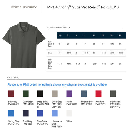 K810 Pique Cotton Polo Port Authority with embroidery (MOQ 6 Units)
